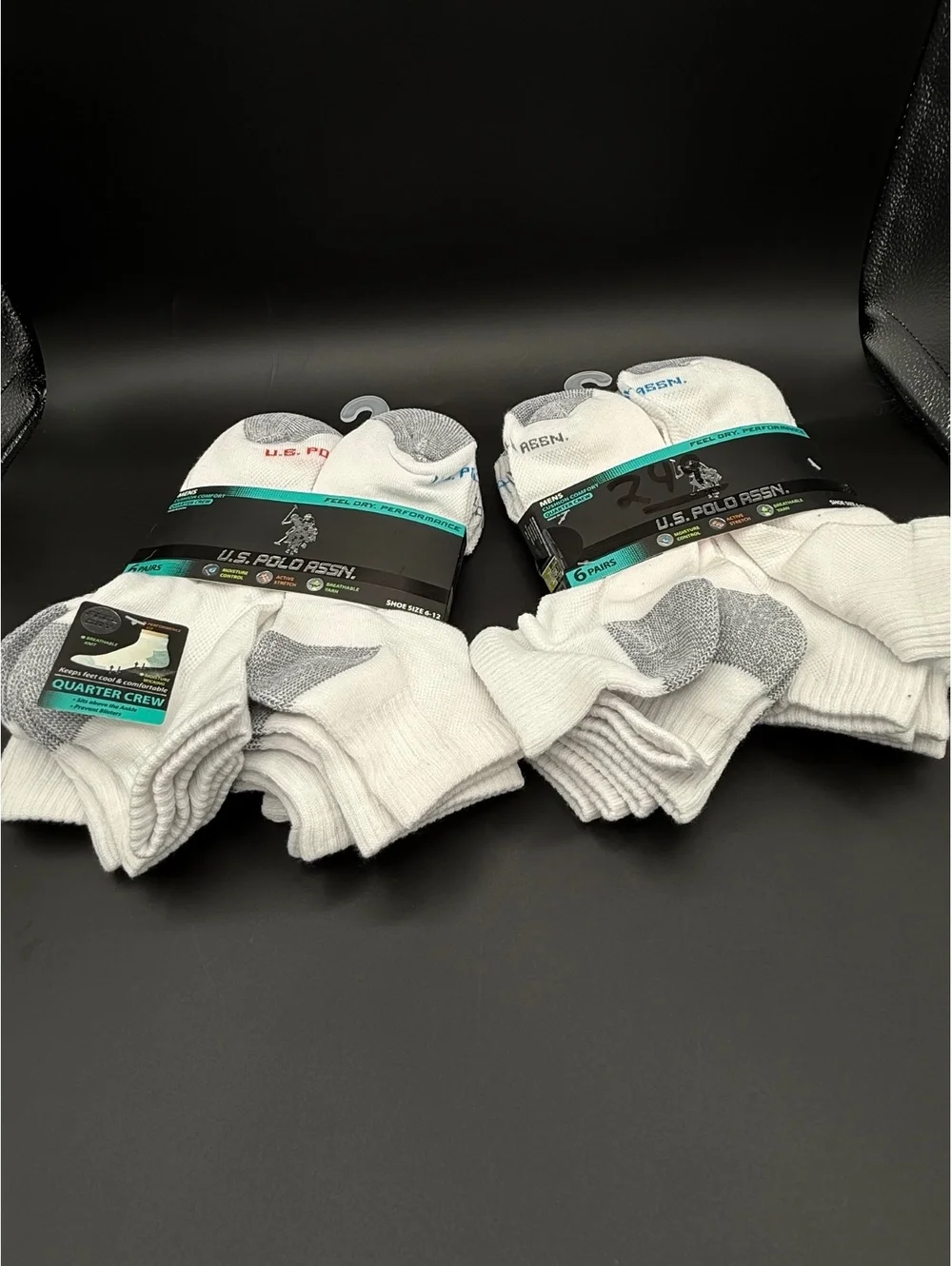 U.S. Polo Assn Men’s Quarter Crew Socks 24 Pairs New